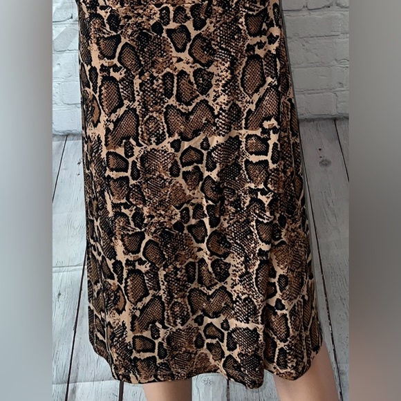 Serra Brown & Black Cheetah Print Sleeveless dress size XL - Picture 3 of 14